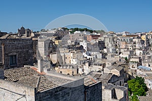 European Capital of CultureÂ in 2019 year, panoramic view on ancient city of Matera, capital of Basilicata, Southern Italy in ear